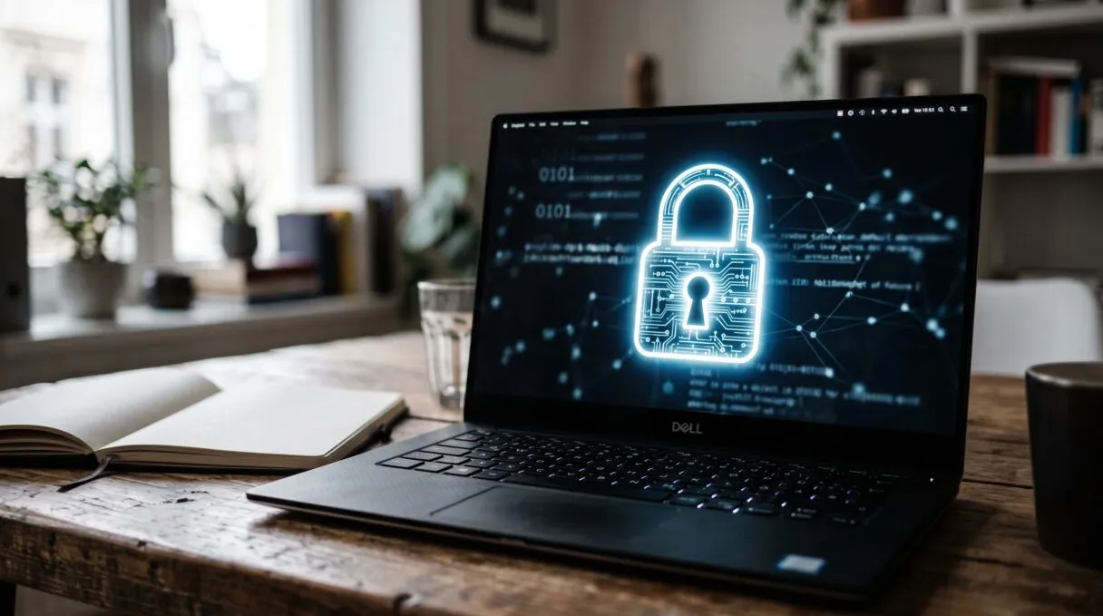 Ein symbolisches Bild für digitale Sicherheit, z.B. ein digitales Vorhängeschloss auf einem Bildschirm